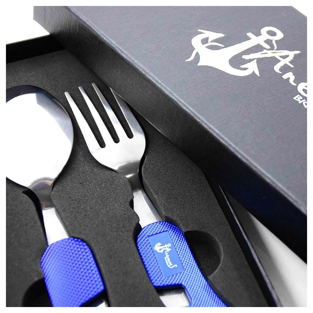 Anemoss - Multi functions Stainless Steel Camp Cutlery Set - Blue