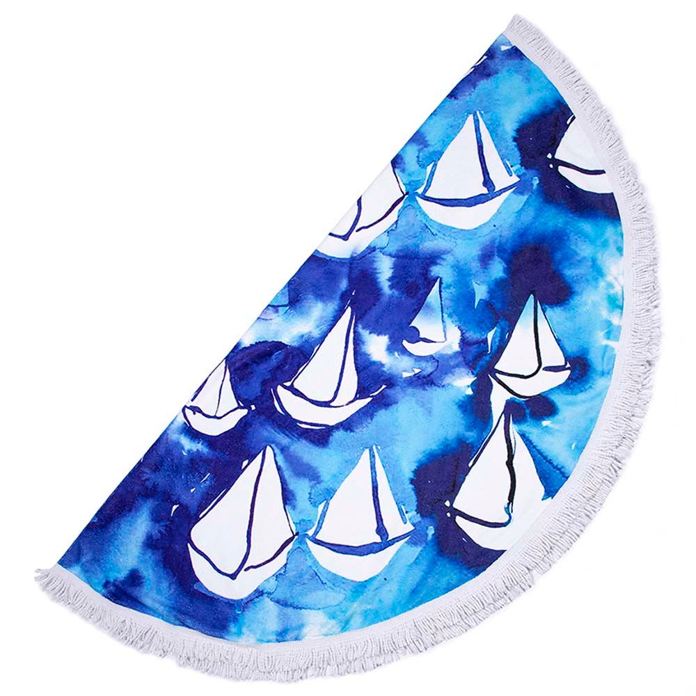 Anemoss - Sailboat Round Beach Towel