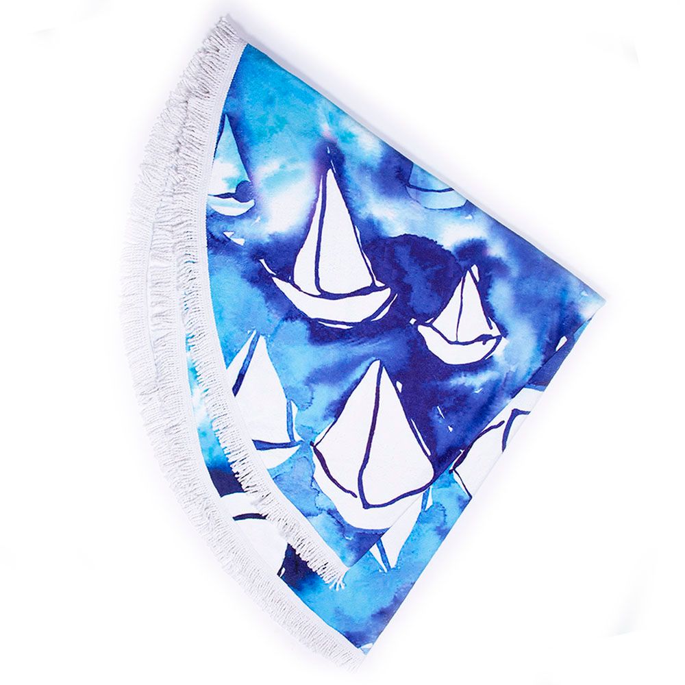 Anemoss - Sailboat Round Beach Towel