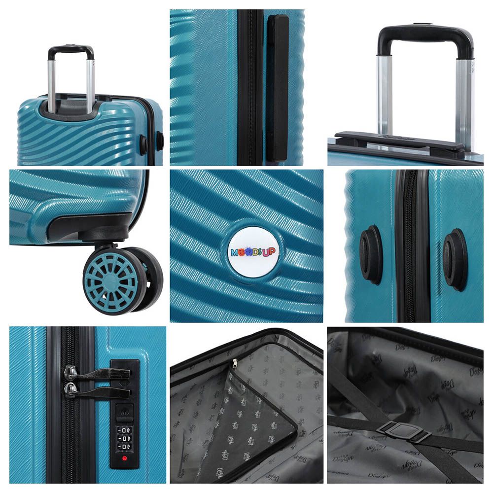 BiggDesign - Moods Up Hard Luggage Sets w/ Spinner Wheels Steel - 3pcs - Blue