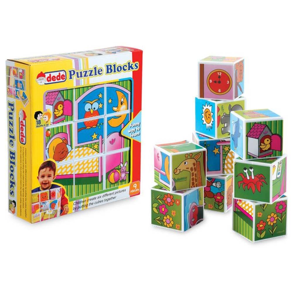 Dede - Illustrated Cubes - 9 pcs-Assorted