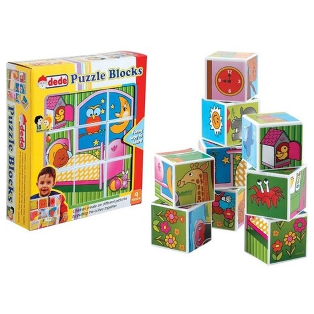 Dede - Illustrated Cubes - 9 pcs-Assorted