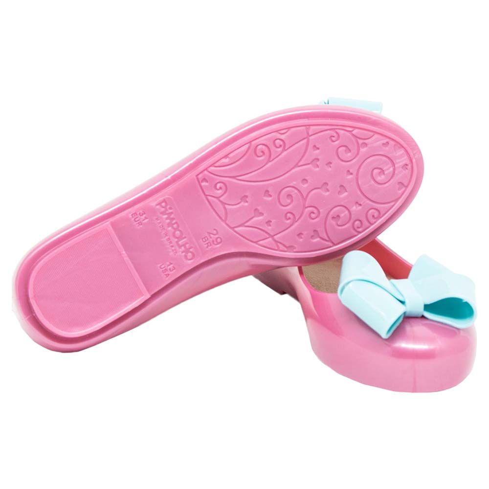 Pimpolho - Blue Bow Applique Shoes - Pink