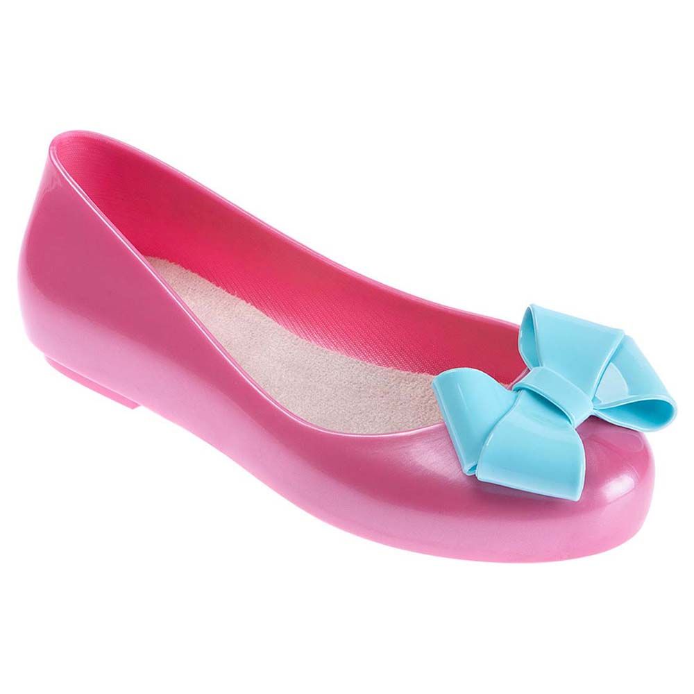 Pimpolho - Blue Bow Applique Shoes - Pink