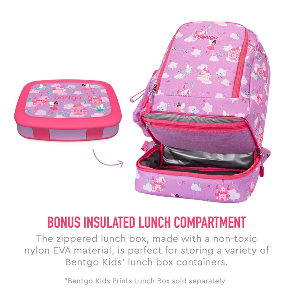 Bentgo - Kids Prints Backpack - Fairies - 2-In-1 Backpack and Insulated Lunch Bag - 16.5-Inch