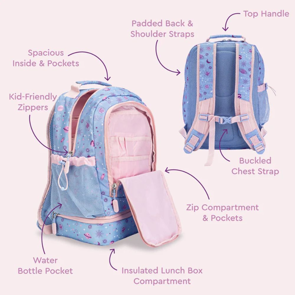 Bentgo - Kids2-in-1 Backpack 16.7-Inch - Lavender Galaxy