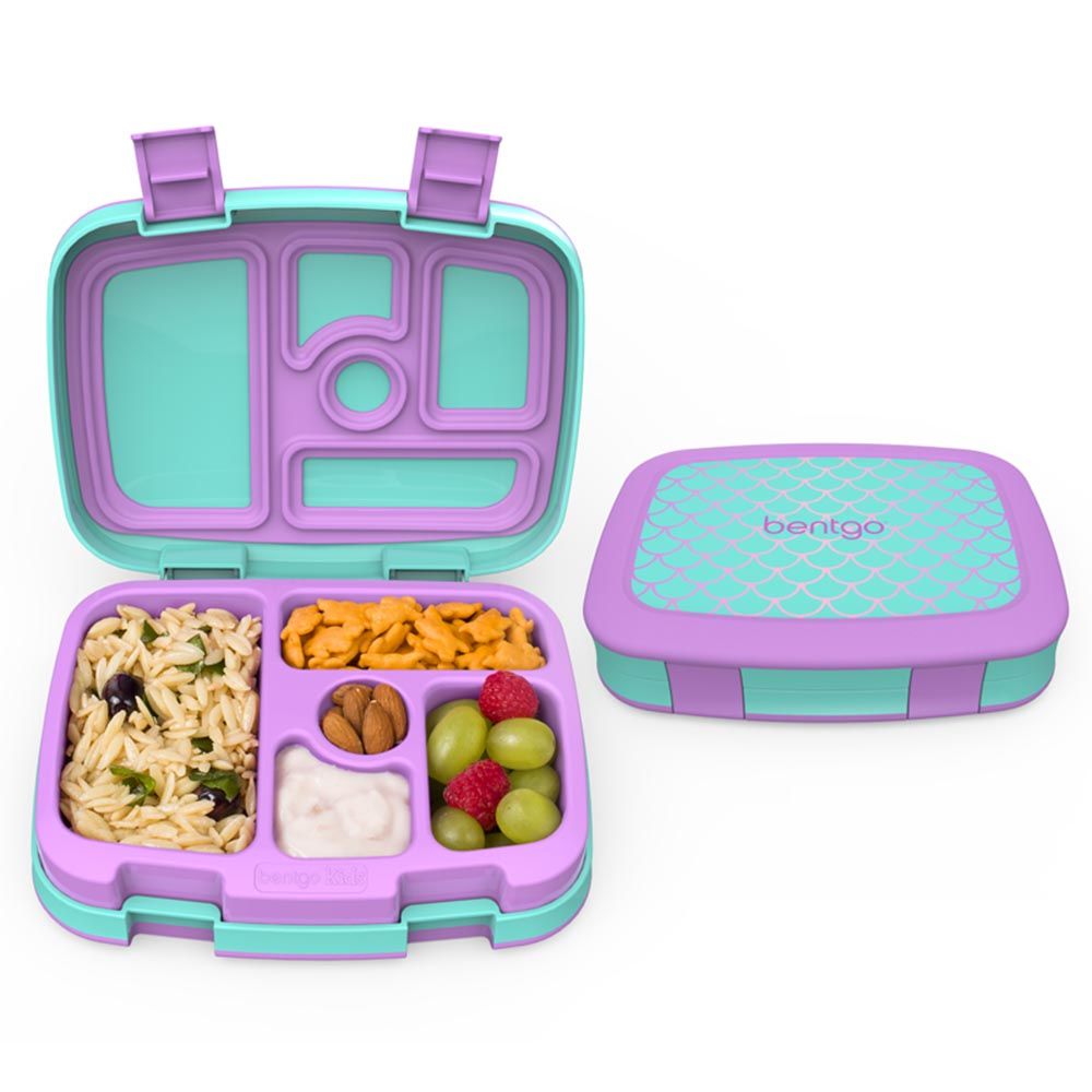 Bentgo - 5 Compartments Kids Prints Lunchbox & Lunchbag - Mermaid