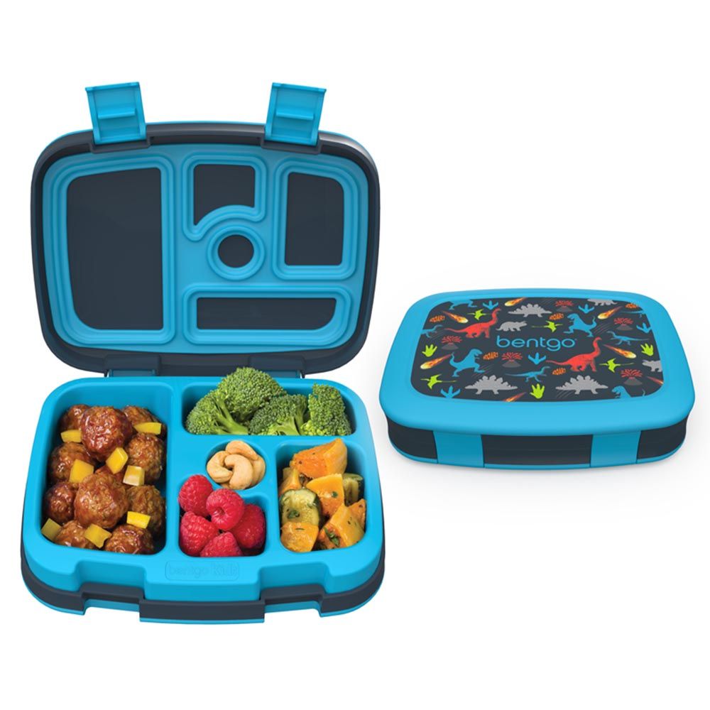 Bentgo - 5 Compartments Kids Prints Lunchbox & Lunchbag - Dinosaur