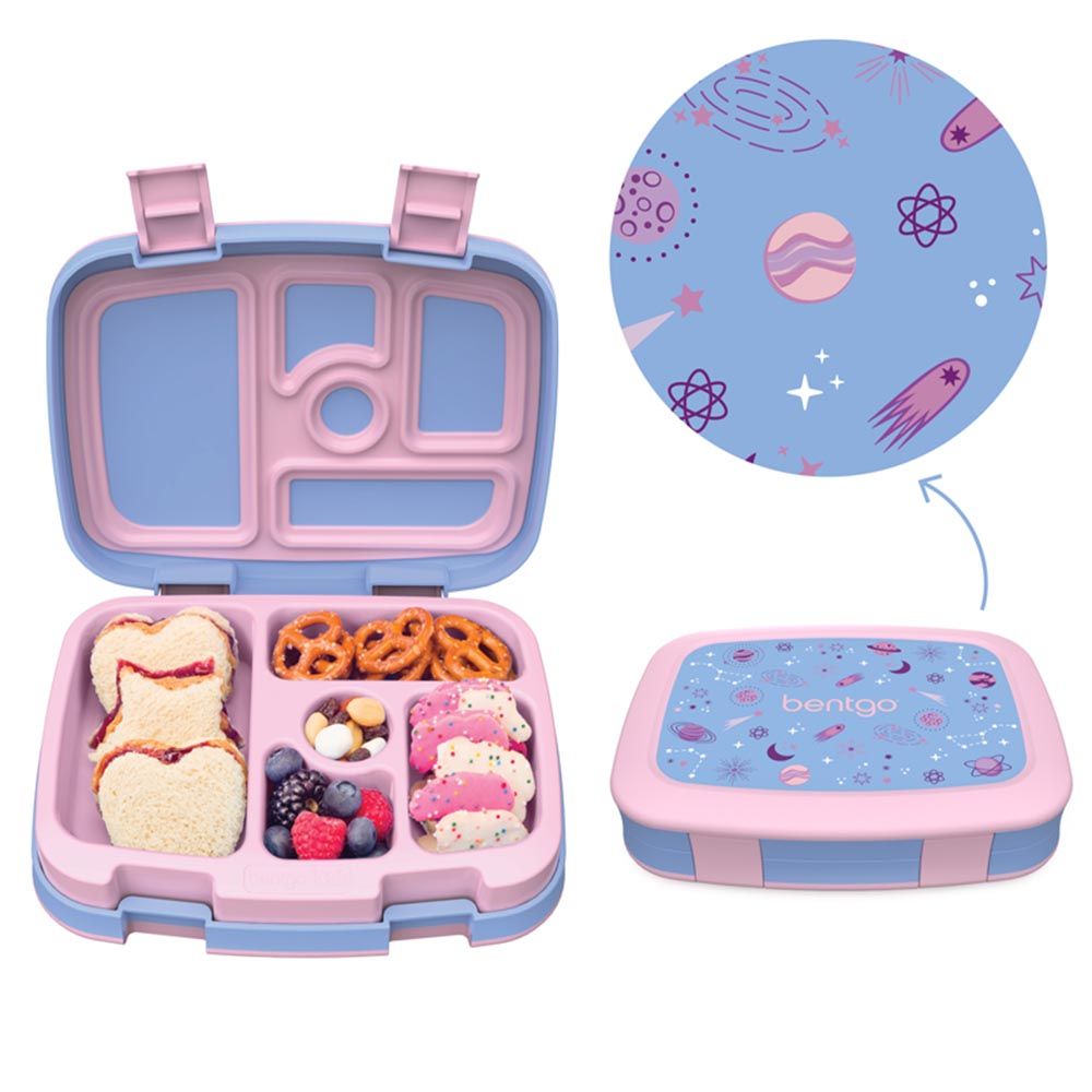 Bentgo - 5 Compartments Kids Prints Lunchbox - Lavender Galaxy