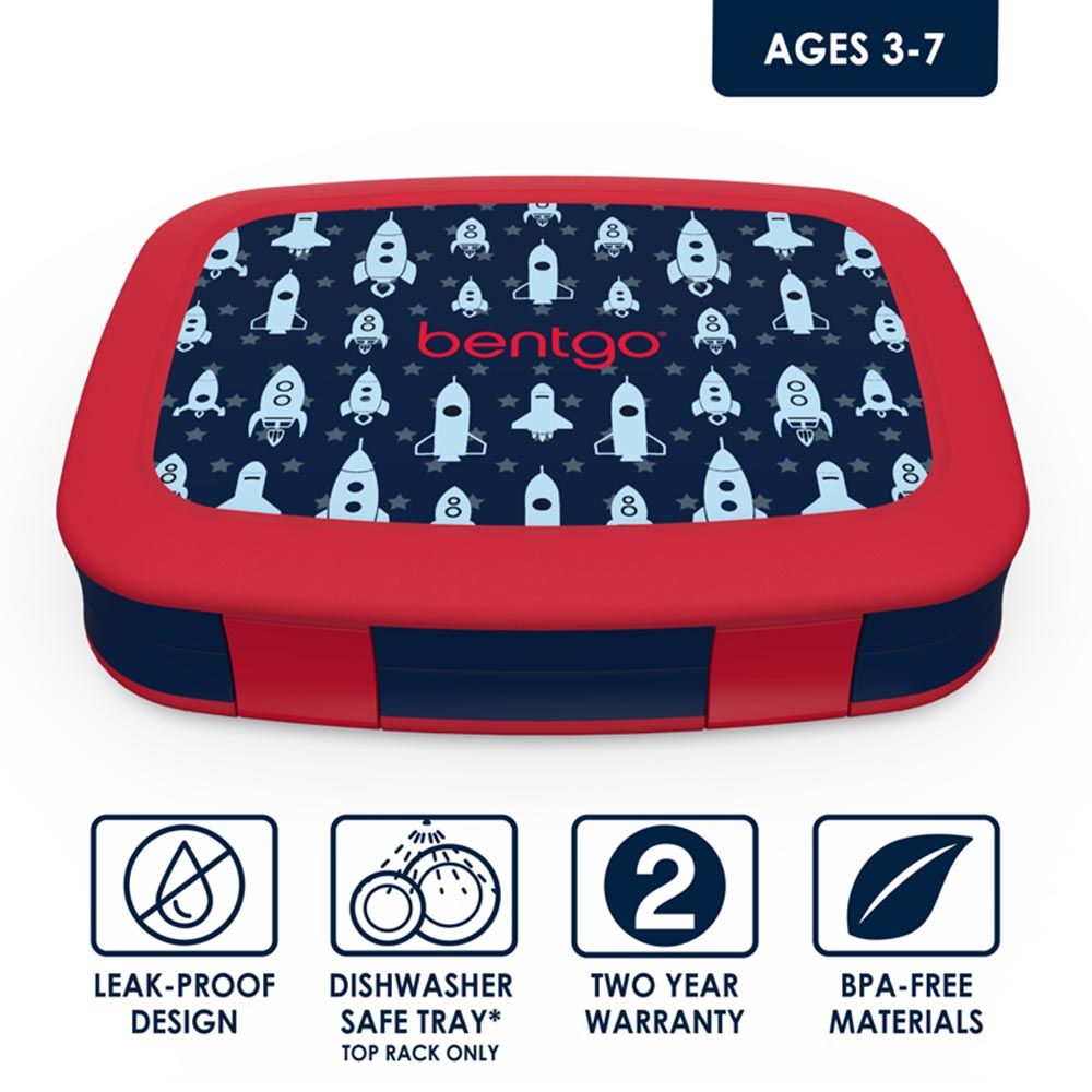 Bentgo - 5 Compartments Kids Prints Lunchbox - Rocket