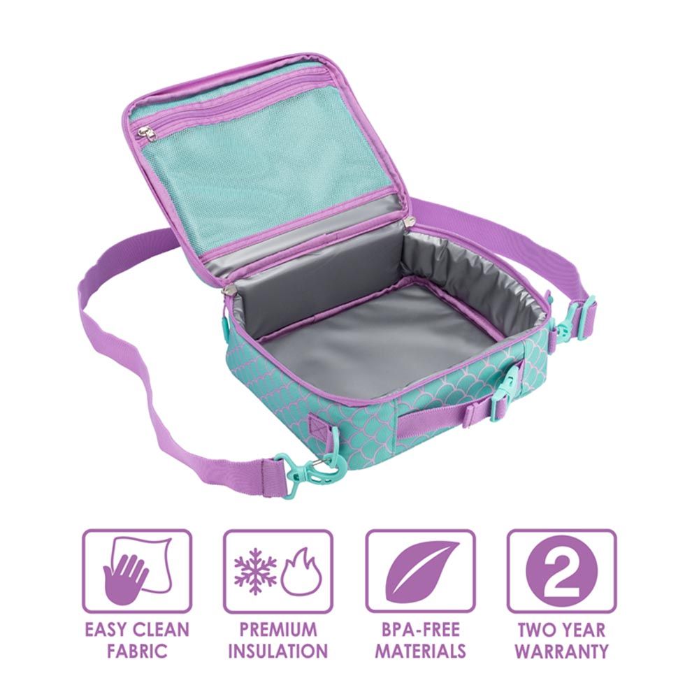 Bentgo - 5 Compartments Kids Prints Lunchbox & Lunchbag - Mermaid