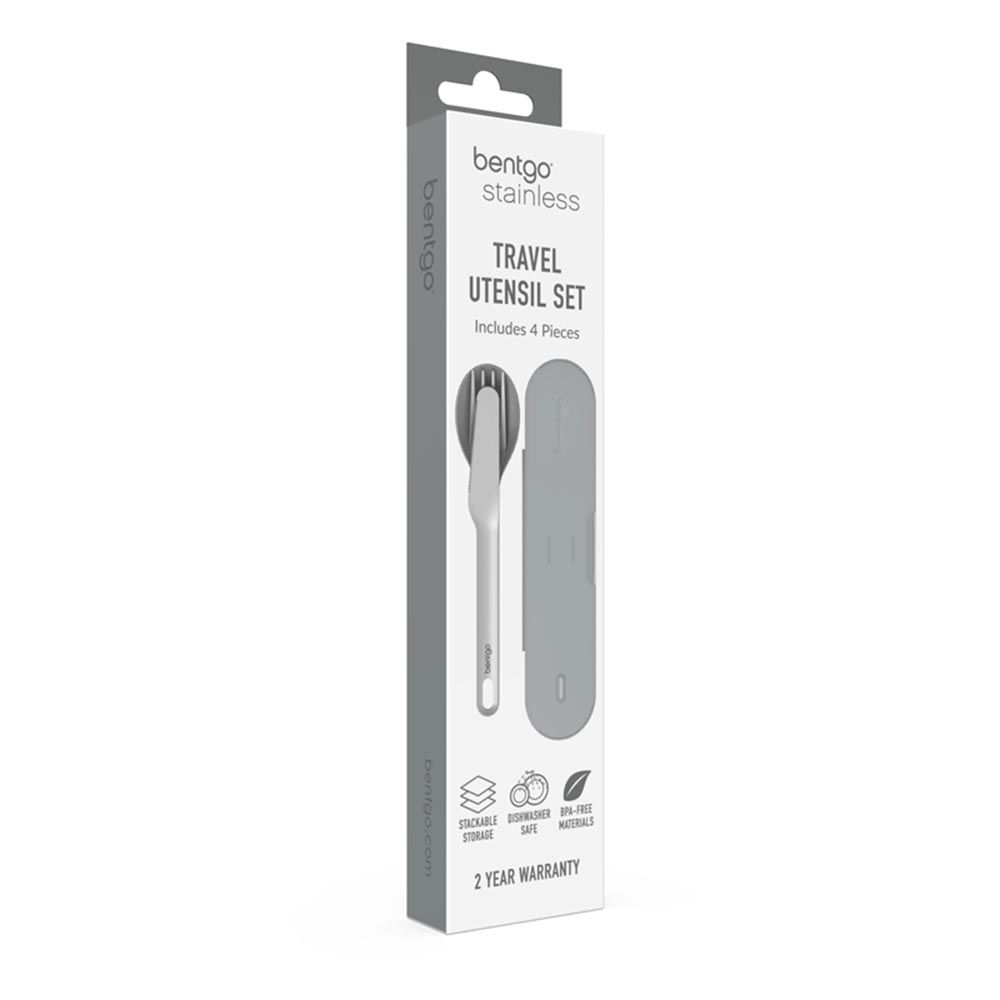 Bentgo - Stainless Steel Utensil Set - Gray - 4 Pcs