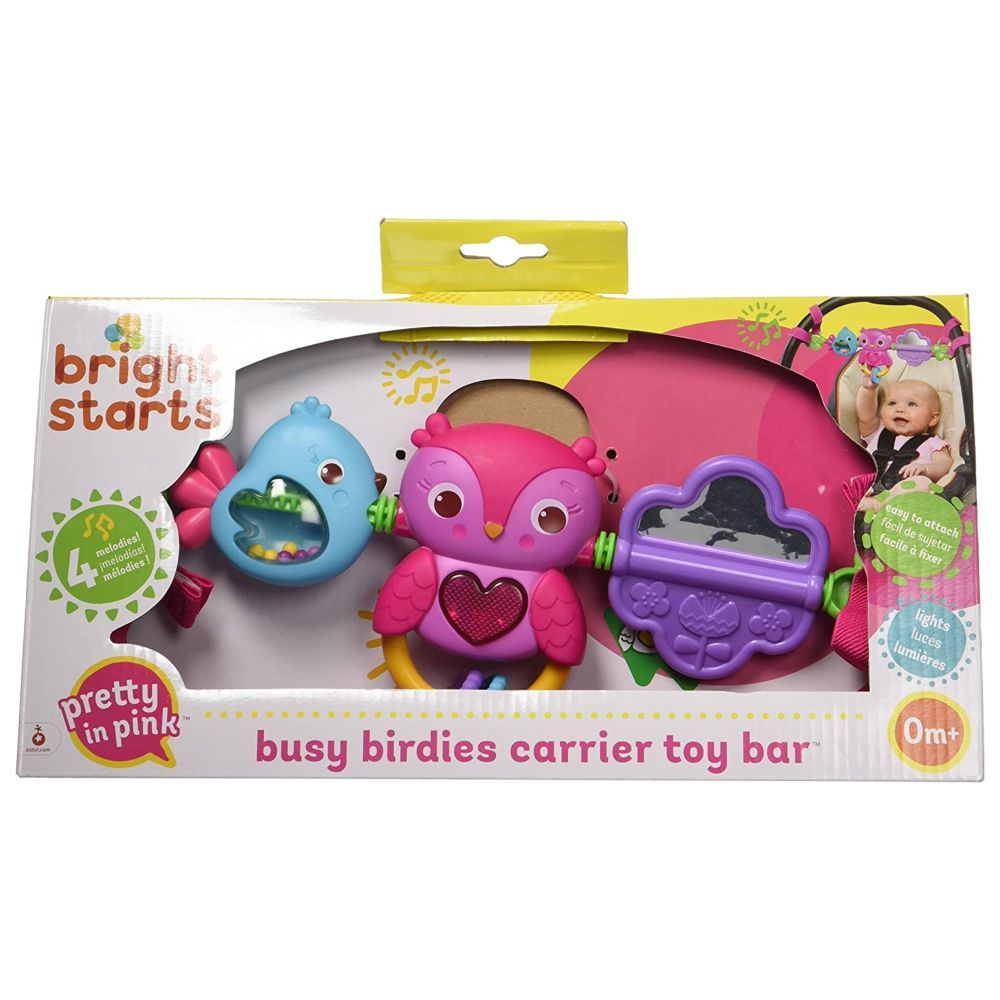 Bright Starts - Busy Birdies Carrier Toy Bar Toy - Pink