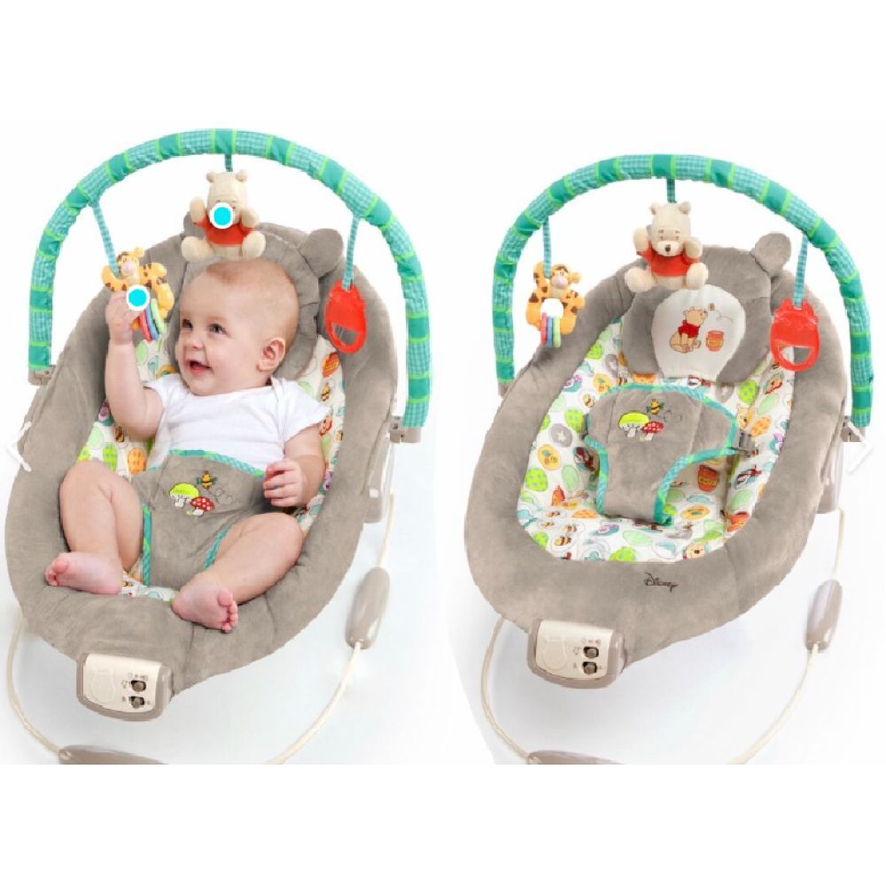 Disney Baby - Winnie The Pooh Dots & Hunny Pots Bouncer - Grey