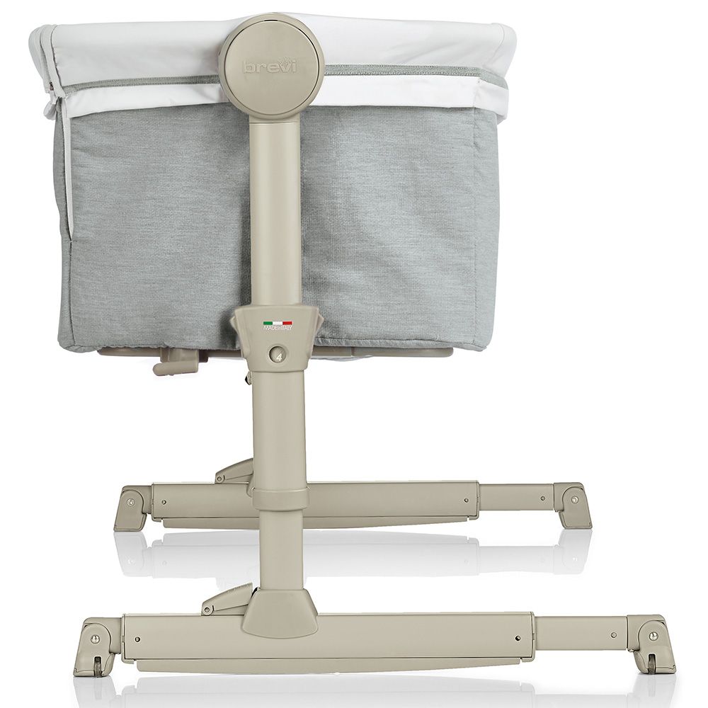 Brevi - Nanna Oh Rocking Bedside Crib - White Grey