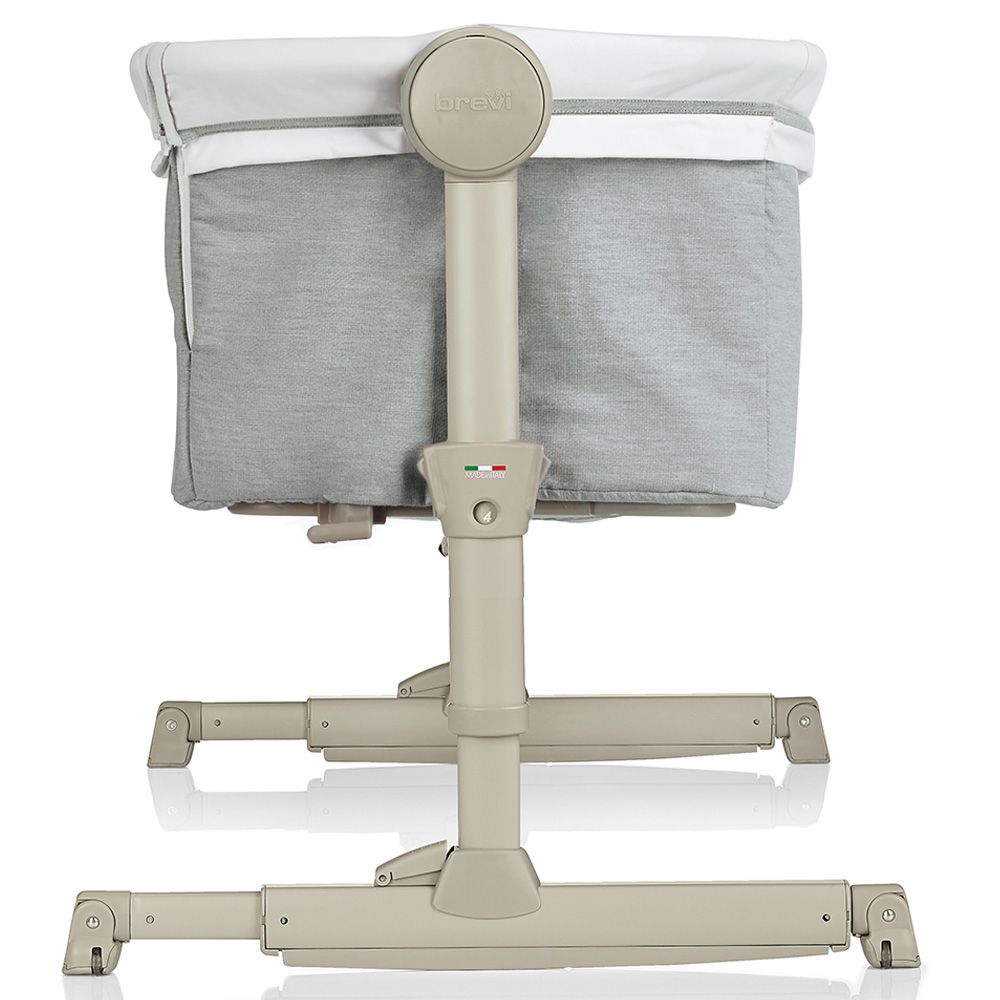 Brevi - Nanna Oh Rocking Bedside Crib - White Grey