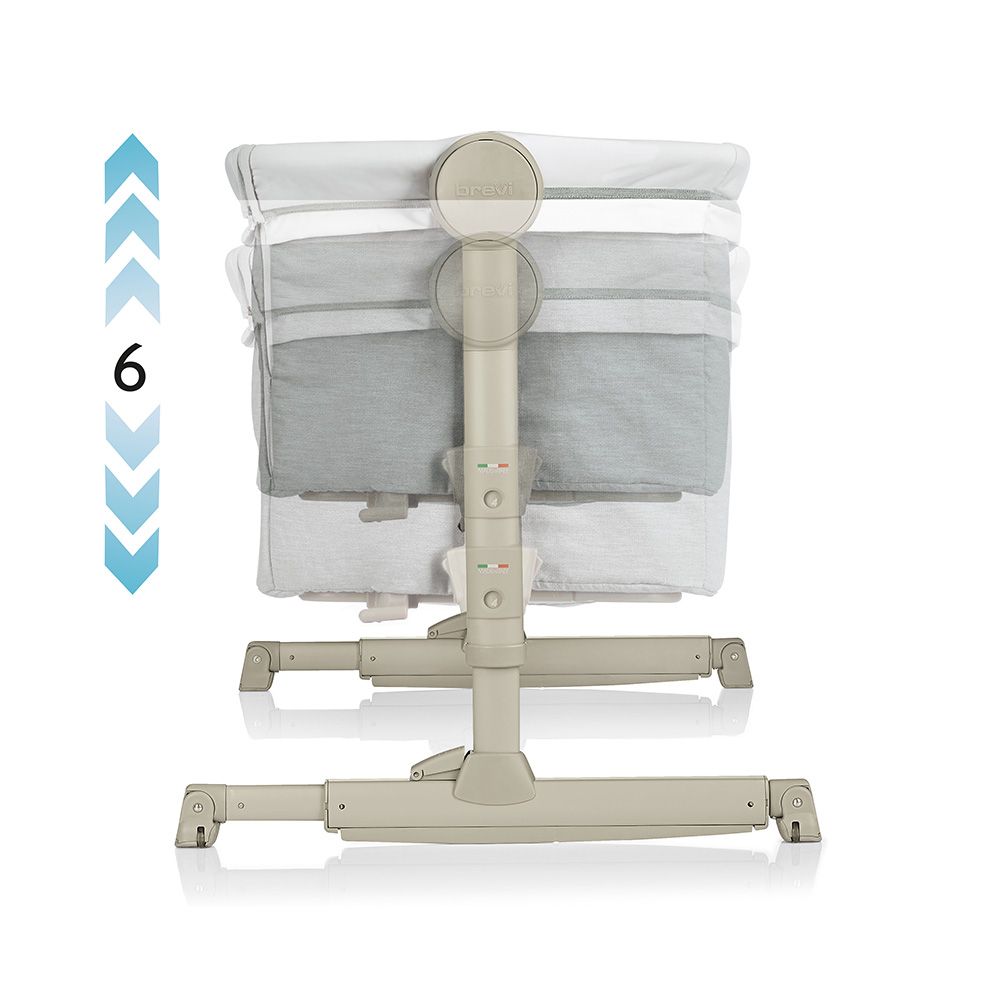 Brevi - Nanna Oh Rocking Bedside Crib - White Grey