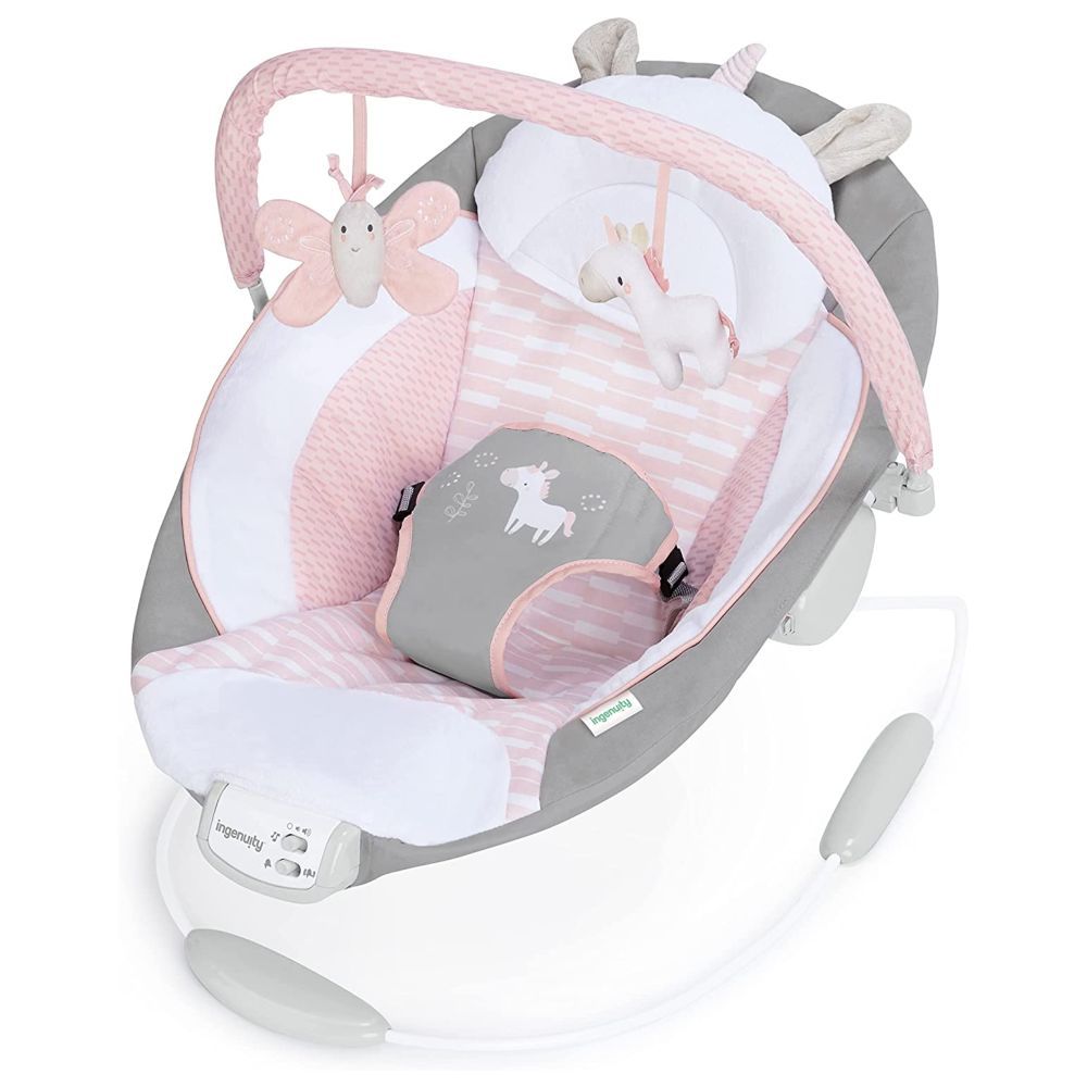 Ingenuity - Cradling Bouncer - Flora The Unicorn - Grey