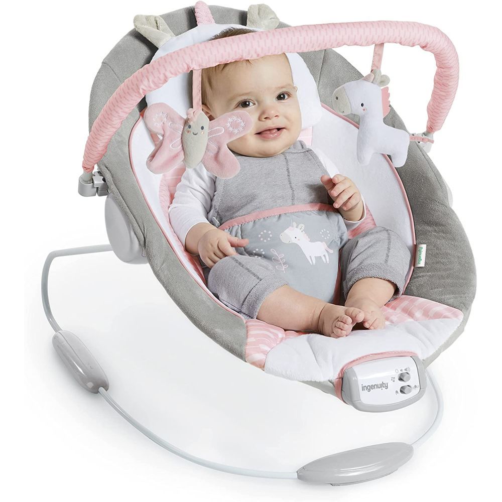 Ingenuity - Cradling Bouncer - Flora The Unicorn - Grey