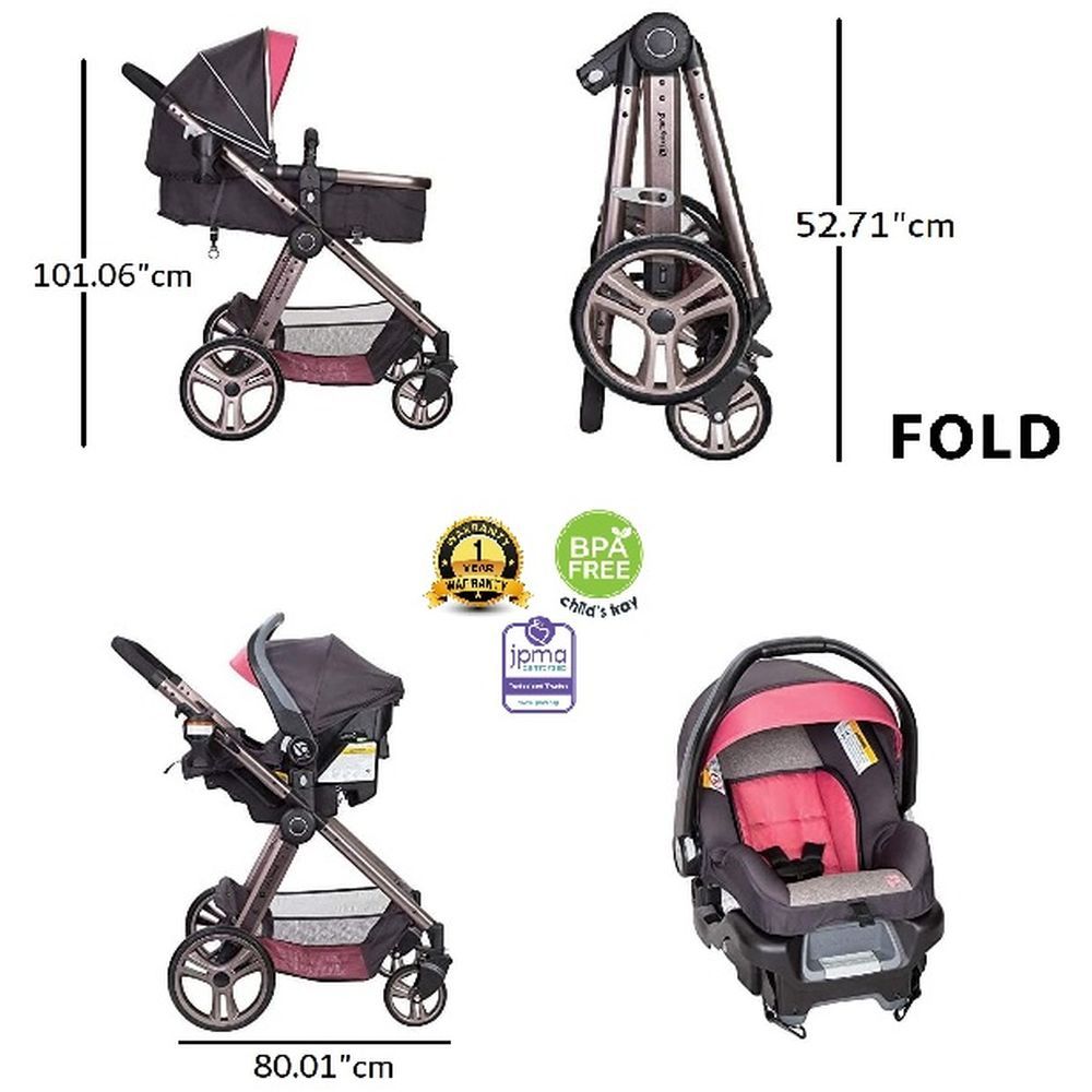 Babytrend - GoLite Snap Gear Sprout Travel System - Rose