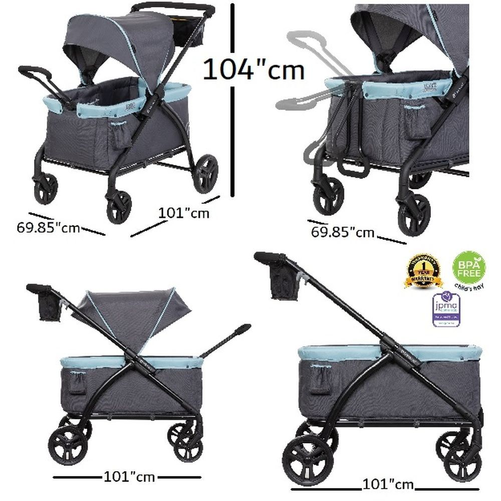 Babytrend - 2-In-1 Tour Lte Stroller Wagon - Desert Blue