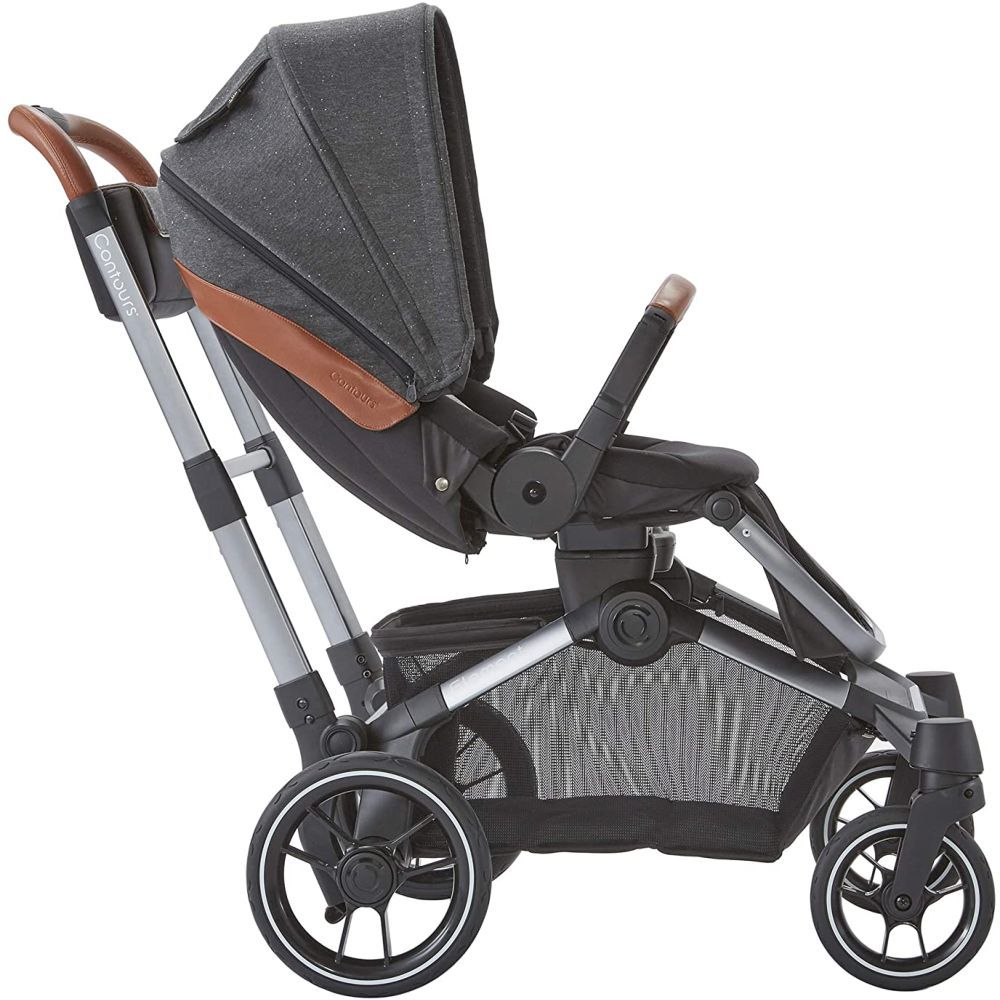 Kolcraft Contours Element Side by Side 1 to 2 Stroller Grey