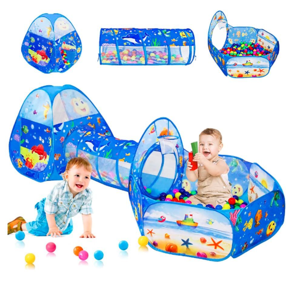 Ching Ching - Ocean Square Play House Plus 100pcs Balls Blue