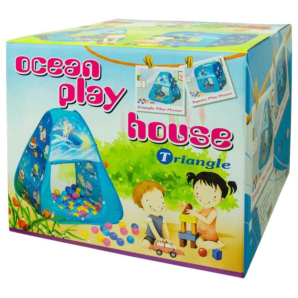 Ching Ching - Ocean Square Play House Plus 100pcs Balls Blue