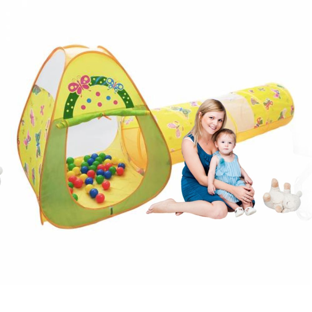 Ching Ching - Butterfly Triangle Ball House & Tunnel Yellow