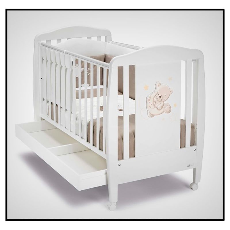 Cam - Wooden Crib - White