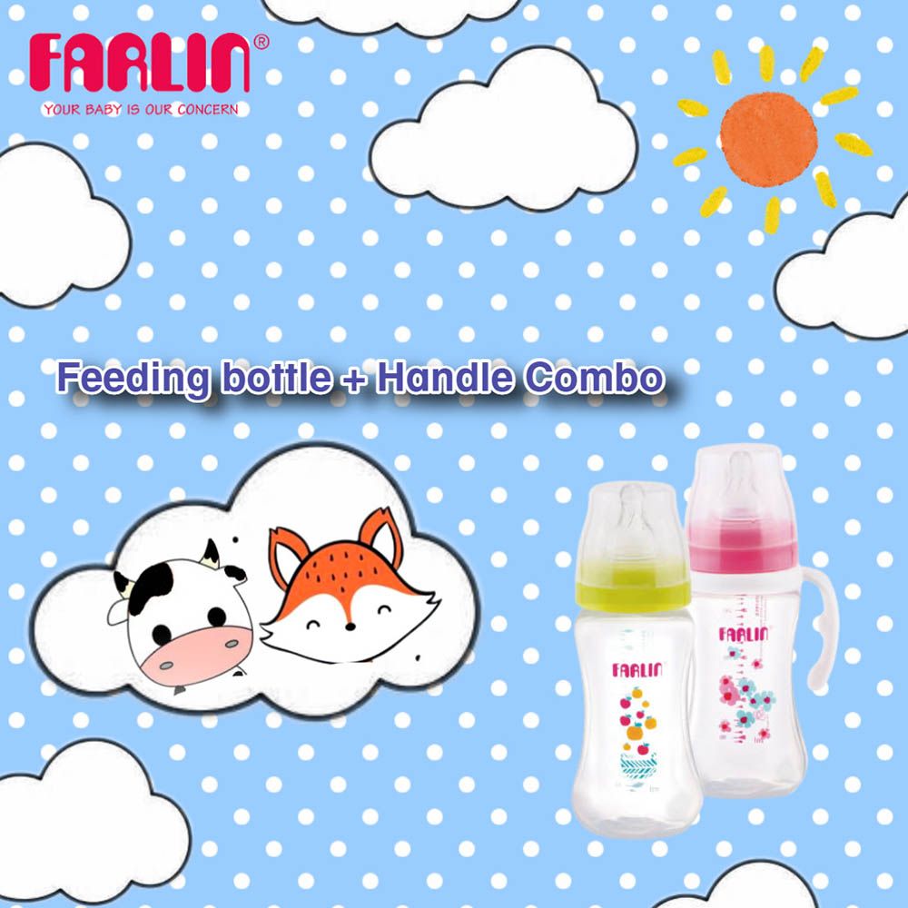 Farlin - Feeding Bottle & Handle Combo - Assorted 1pc