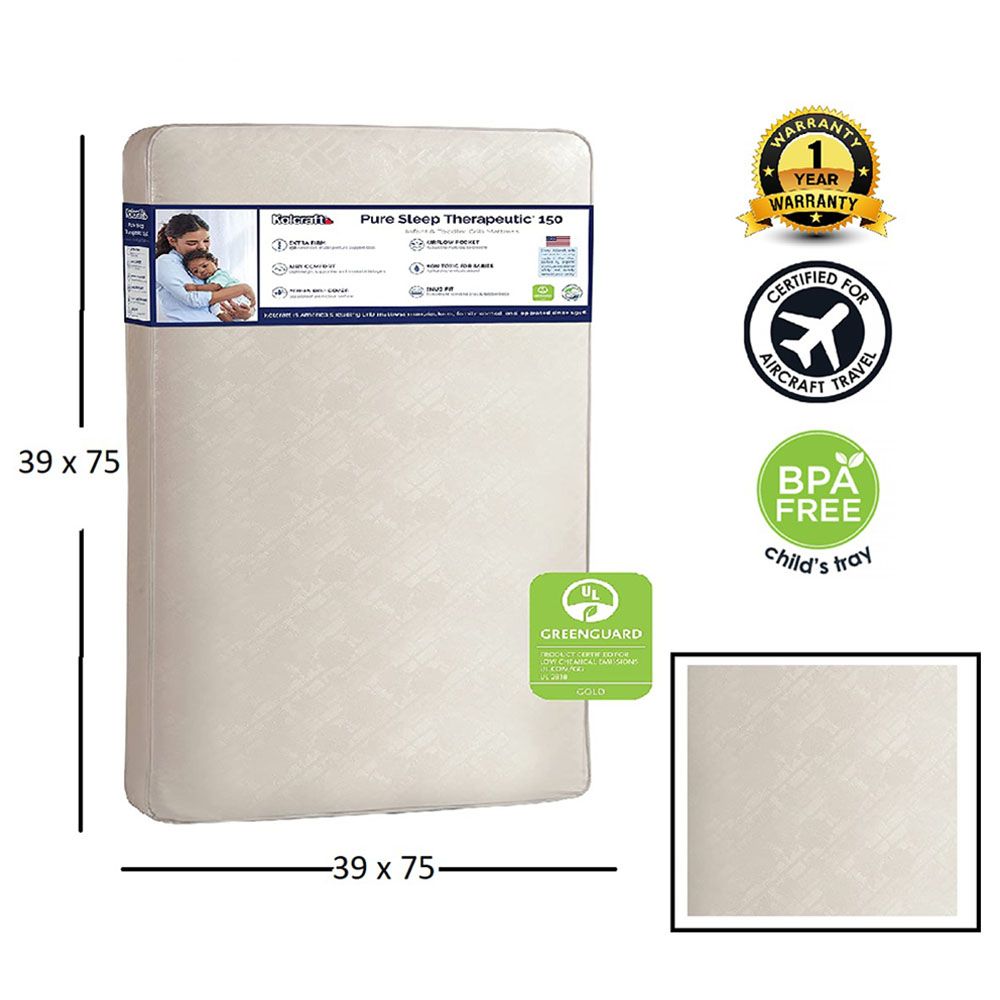 Kolcraft - Pure Sleep Therapeutic 150 Crib Mattress - White