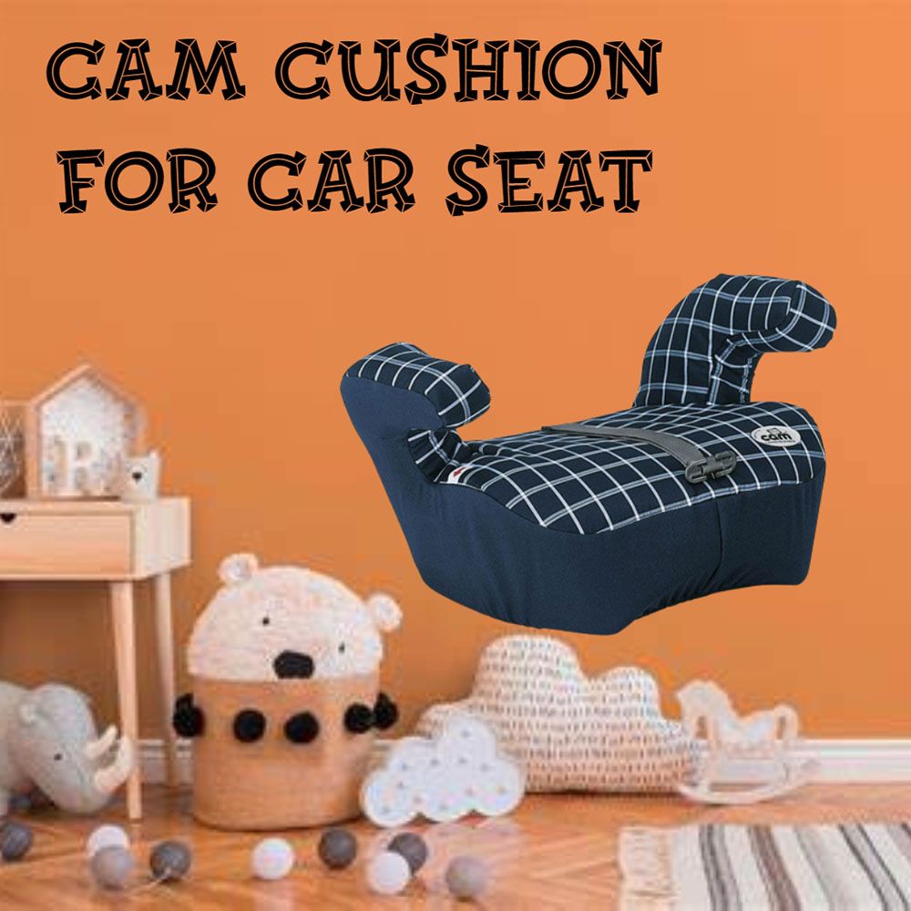 Cam - Padded Booster Seat w/ Armrests & Belt Guide - Navy