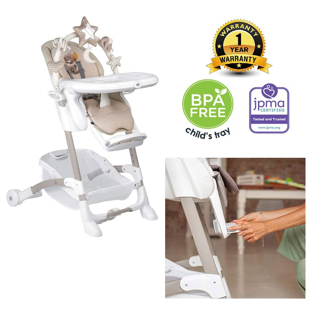 Cam - Istante High Chair With Toy Bar - Beige