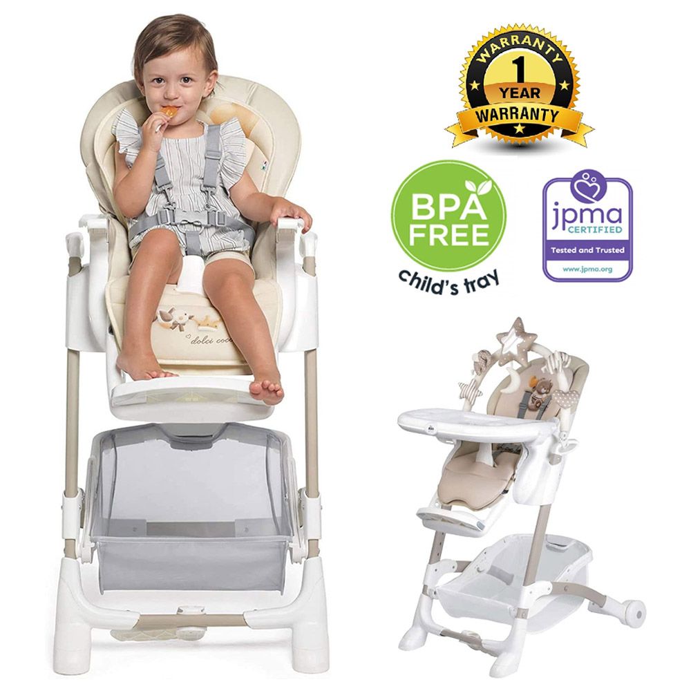 Cam - Istante High Chair With Toy Bar - Beige