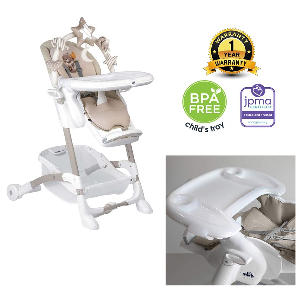 Cam - Istante High Chair With Toy Bar - Beige