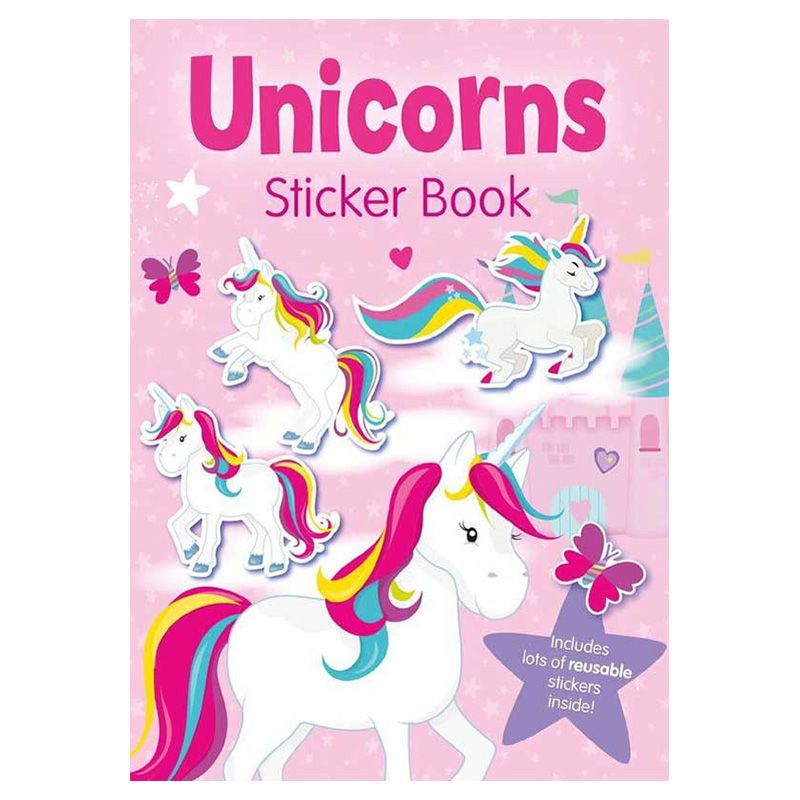 كتاب ملصقات Unicorns - ملصقات قابلة لإعادة الاستخدام