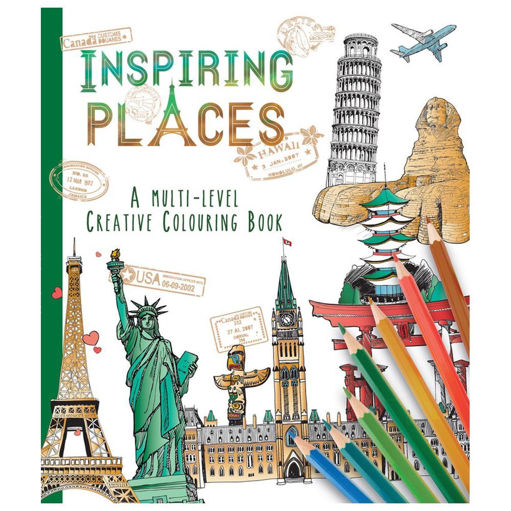  كتاب multi level inspiring places colouring book