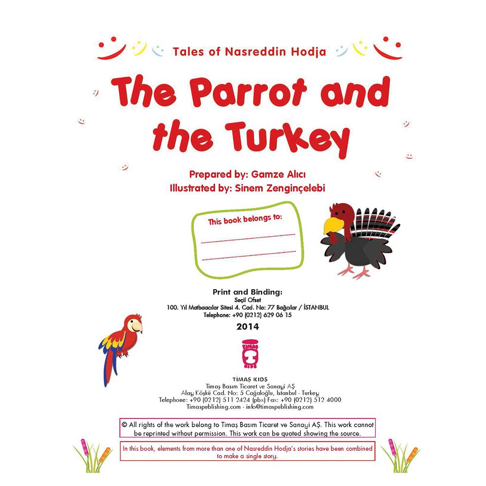 قصص الأطفال نصر الدين هودجا:  The Parrot and the Turkey من ماركة منشورات تيماس