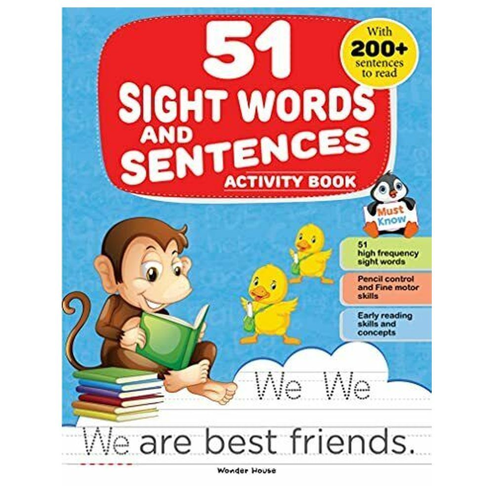 51 Sight Words And Sentences Activity Book