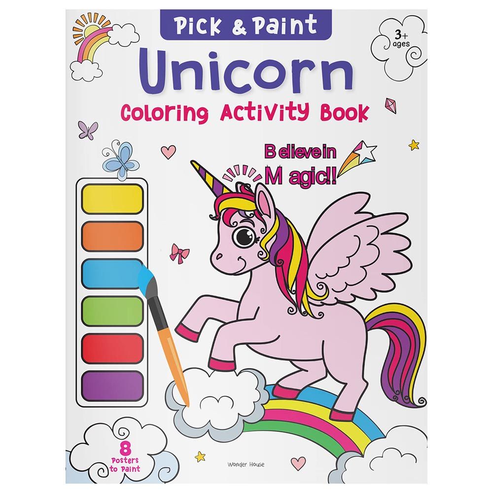  كتاب pick & paint coloring activity: unicorn