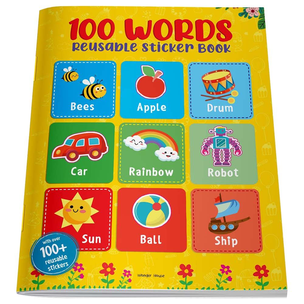 100 Words Reusable Stickers Book