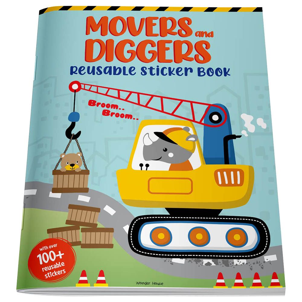  كتاب movers & diggers reusable sticker book