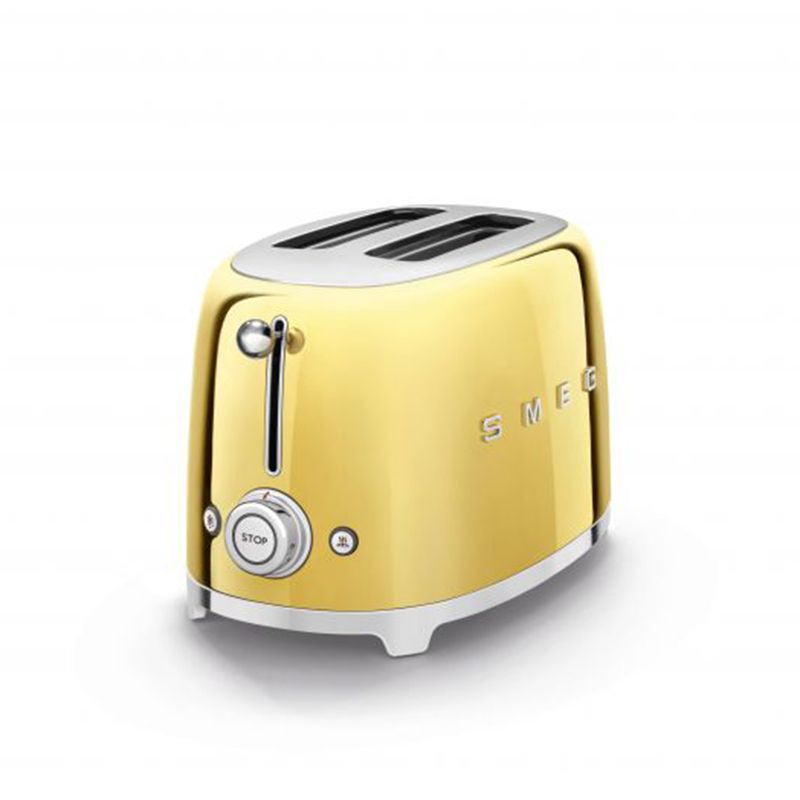 Smeg - 50's Retro Style Aesthetic 2 Slice Toaster - Gold