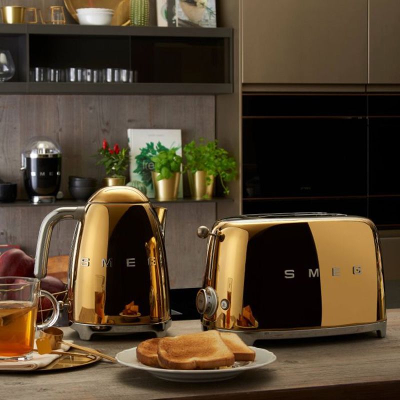 Smeg - 50's Retro Style Aesthetic 2 Slice Toaster - Gold