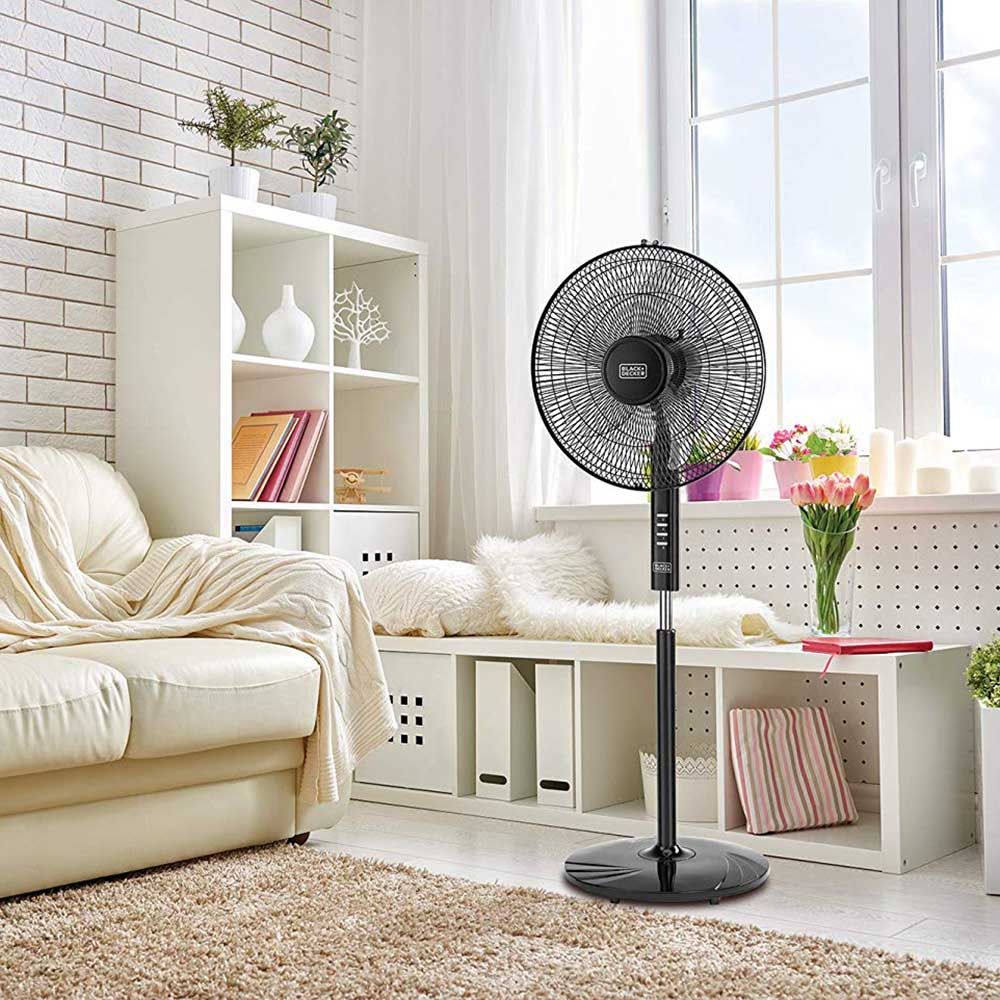 Black+Decker - 16 Inch Pedestal Stand Fan - Black