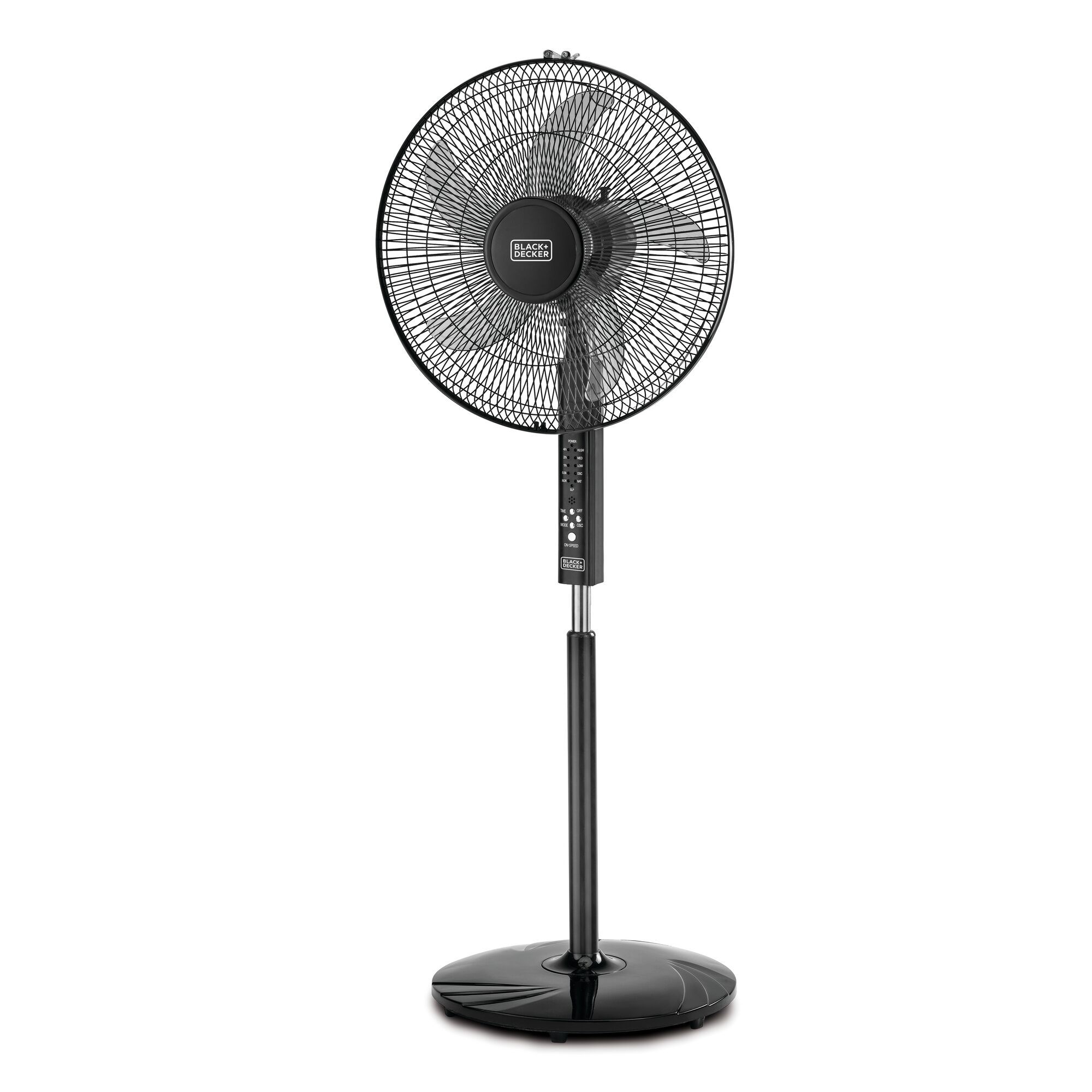 Black+Decker - 16" Pedestal Stand Fan with Remote - Black