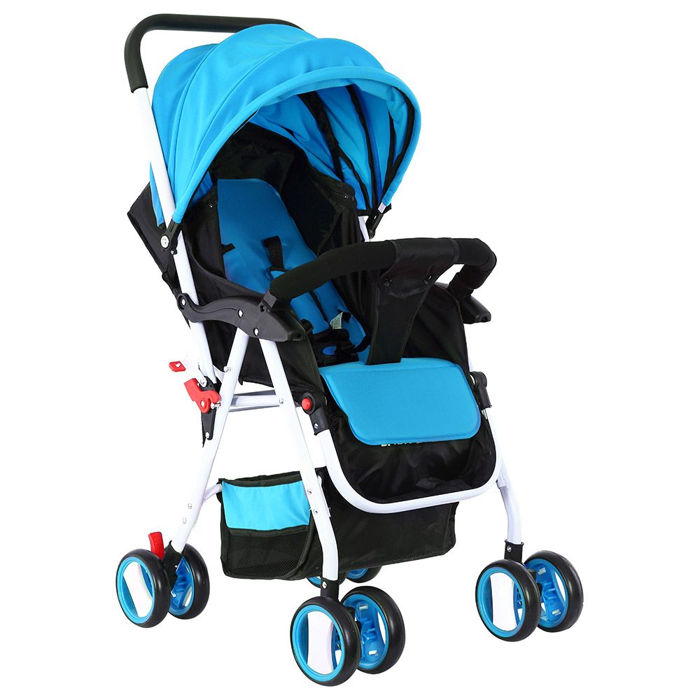 Baby Plus - Stroller Cum Pram - Blue & Black