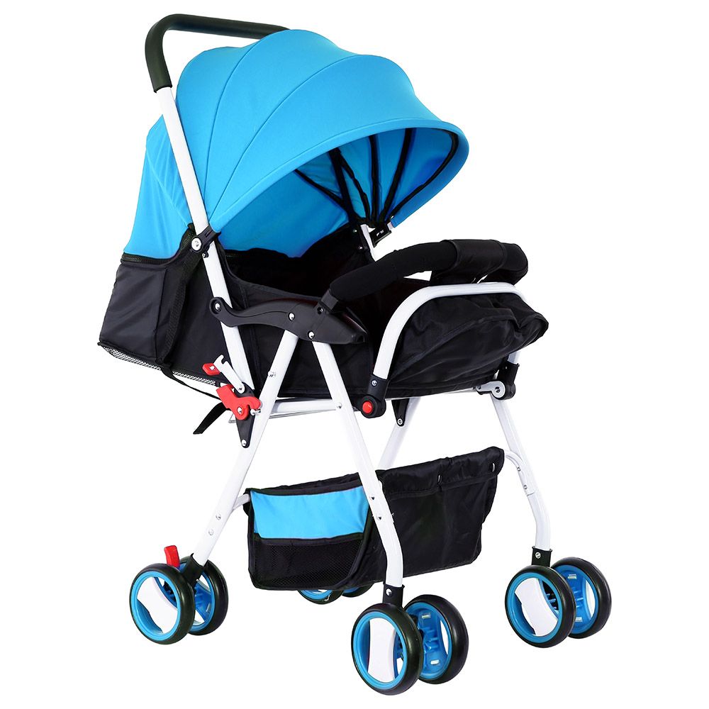 Baby Plus - Stroller Cum Pram - Blue & Black