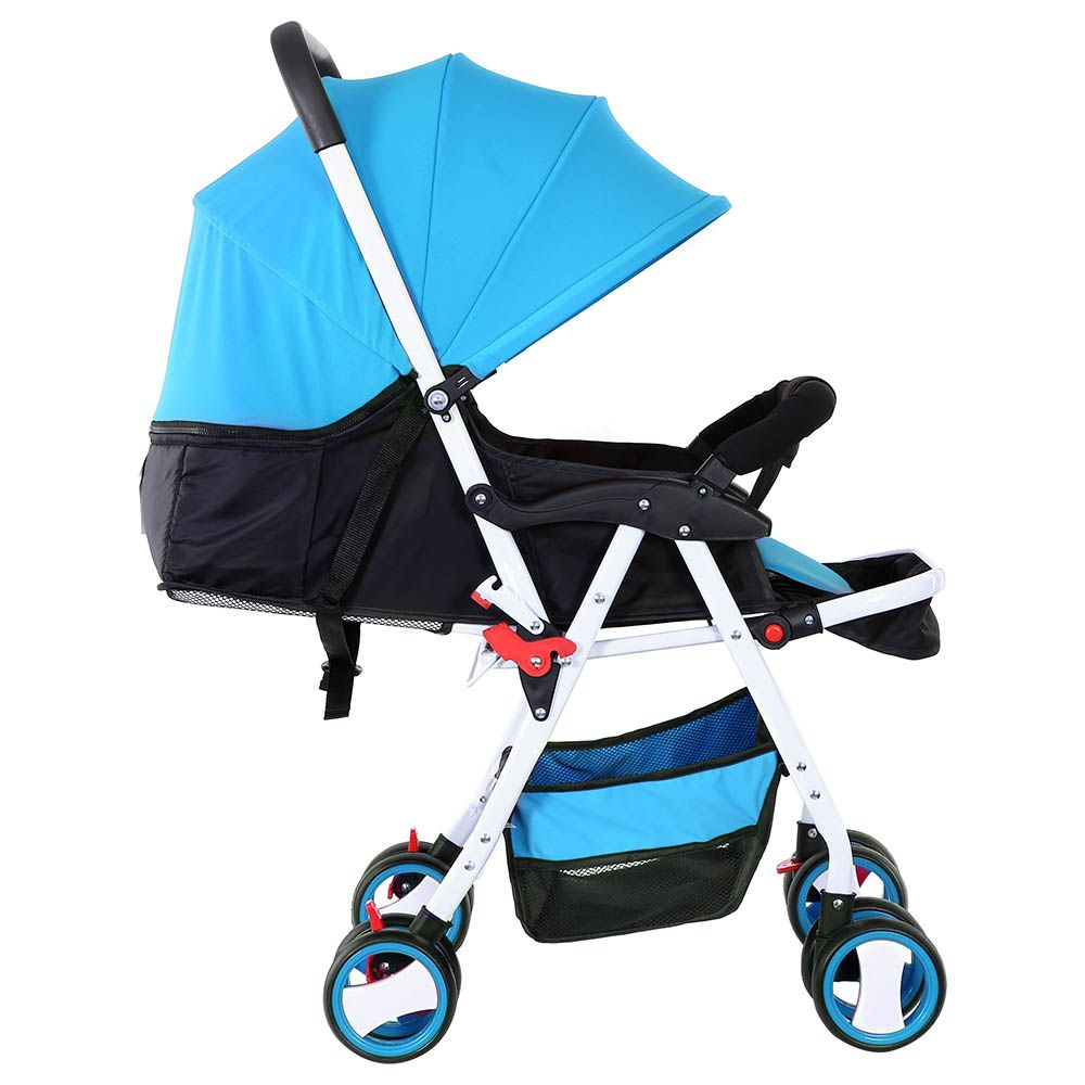 Baby Plus - Stroller Cum Pram - Blue & Black